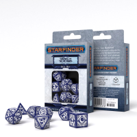 Starfinder: Signal Of Screams kauliukų rinkinys (tamsiai mėlynos ir baltos sp.)